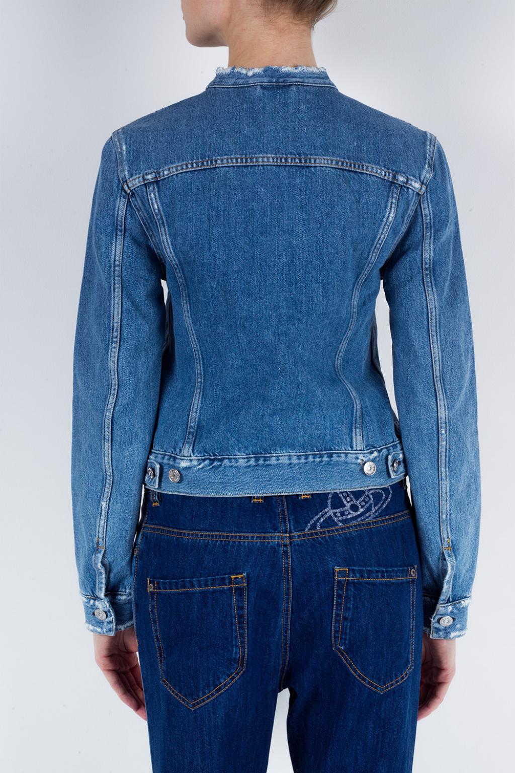 Acne Studios Band Collar Denim Jacket | Women's Clothing | Vitkac